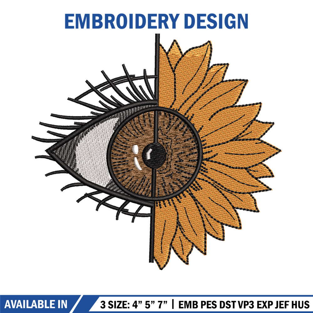 Flower eyes embroidery design, Flower embroidery, Embroidery file, Embroidery shirt, Emb design, Digital download.jpg