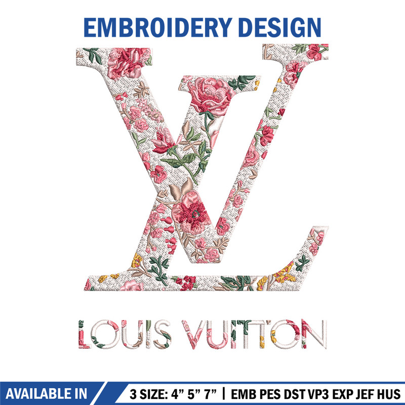 Flower louis vuitton Embroidery Design, Lv Embroidery, Embroidery File, Brand Embroidery, Logo shirt, Digital download 1.jpg
