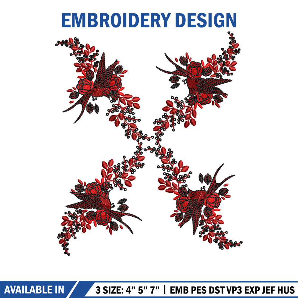 Flower windows embroidery design, logo embroidery, Flower design, Embroidery shirt, logo shirt, Instant download.jpg