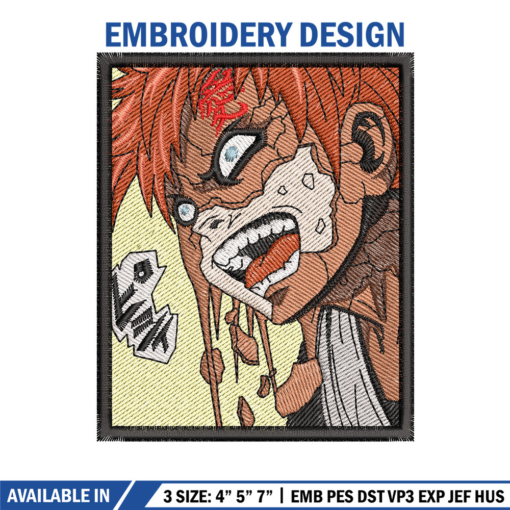 Gaara rectangle embroidery design, Naruto embroidery, Anime design, Embroidery shirt, Embroidery file, Digital download.jpg