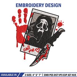 ghost face embroidery design, ghost face horror embroidery, horror design, embroidery file, embroidery design