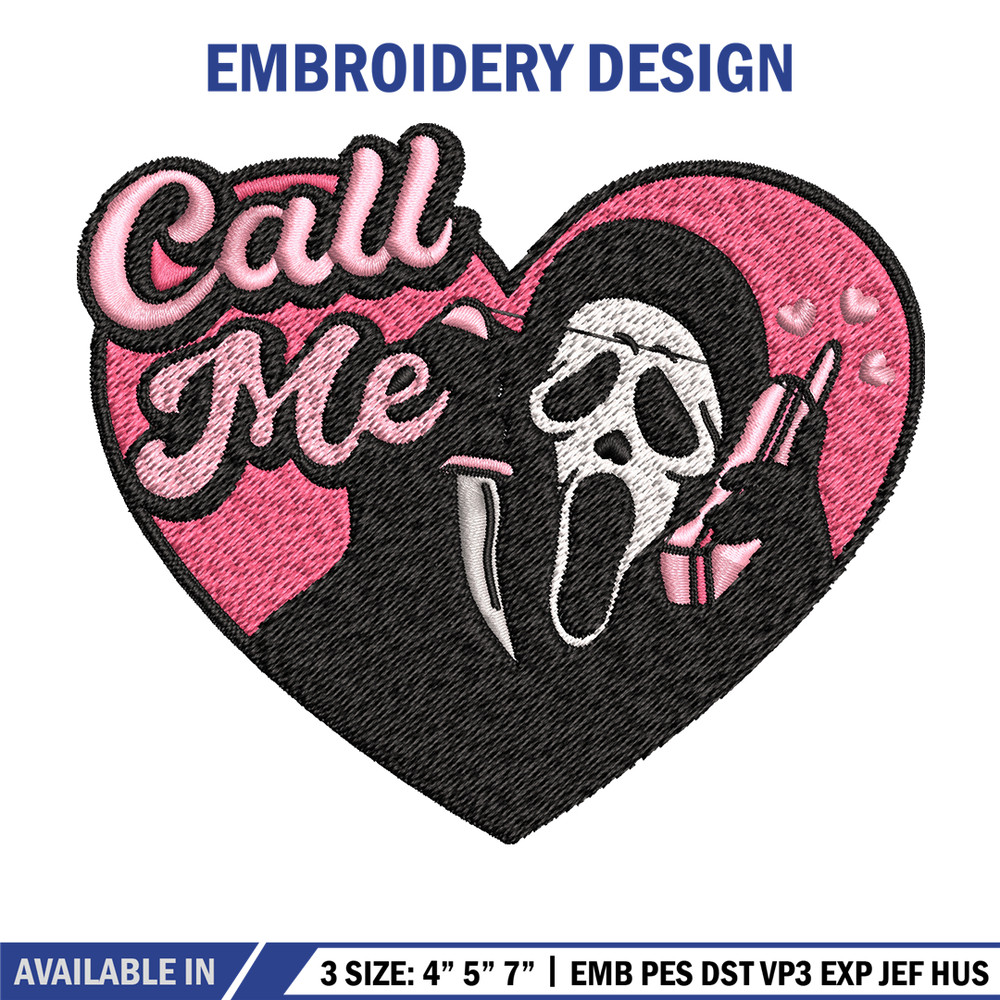 Ghostface Scream Embroidery design, Horror Embroidery, Embroidery File, logo design, logo shirt, Digital download..jpg