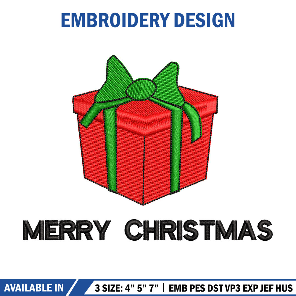 Gift chrismas embroidery design, Chrismas embroidery, Emb design, Embroidery shirt, Embroidery file, Digital download.jpg