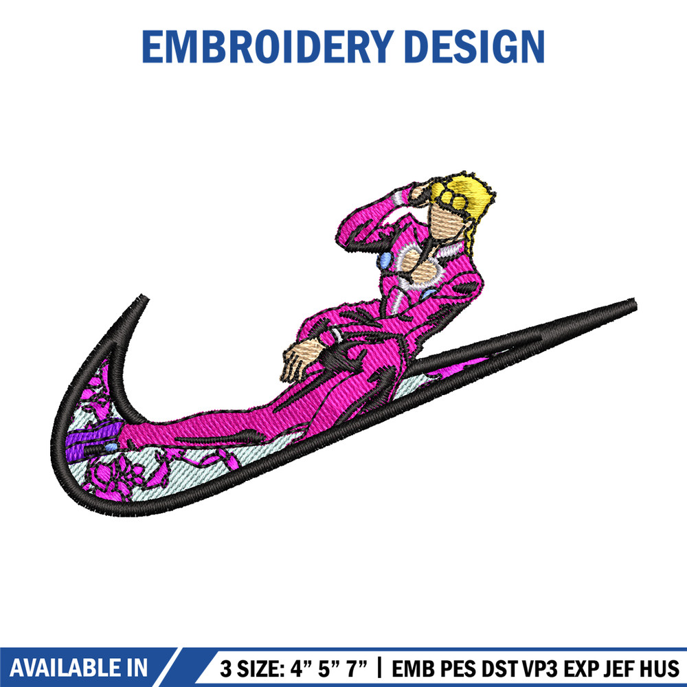 Giorno giovanna nike embroidery design, Giorno giovanna embroidery, Nike design, Embroidery file, digital download. 1.jpg