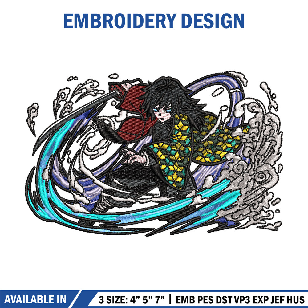 Giyu water embroidery design, Demon slayer embroidery, Anime design, Embroidery shirt, Embroidery file, Digital download.jpg
