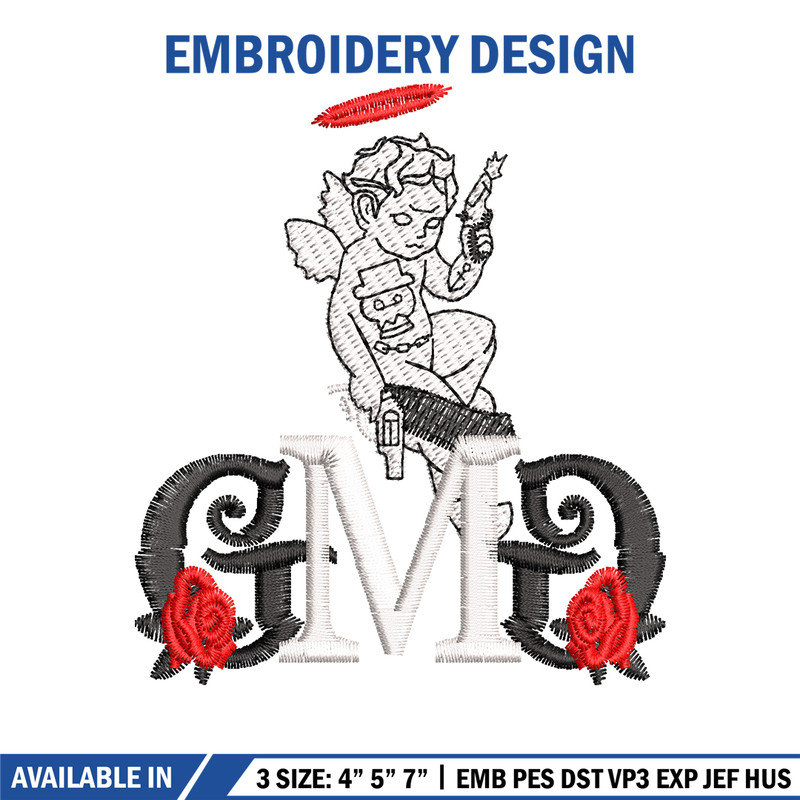 GMD Rose Logo embroidery design, GMD Rose embroidery, logo design, Embroidery file, logo shirt, Instant download..jpg