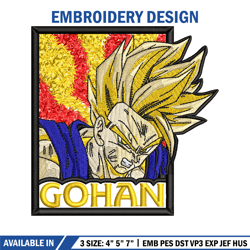 gohan poster embroidery design, dragonball embroidery, anime design, embroidery shirt, embroidery file, embroidery desig