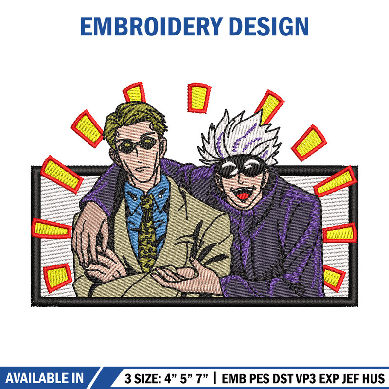 Gojo nanami embroidery design, Jujutsu embroidery, Anime design, Embroidery shirt, Embroidery file, Digital download.jpg