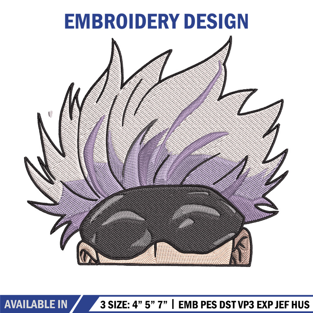 Gojo Peeker Embroidery Design, Jujutsu Embroidery, Embroidery File, Anime Embroidery, Anime shirt, Digital download..jpg