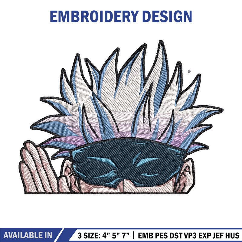 Gojo Peeker Embroidery Design, Jujutsu Embroidery, Embroidery File, Anime Embroidery, Anime shirt, Digital download.jpg