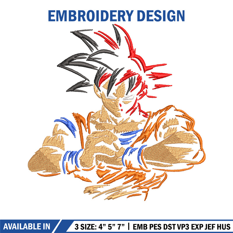 Goku embroidery design, Dragon ball embroidery, embroidery file, anime design, anime shirt, Digital download.jpg