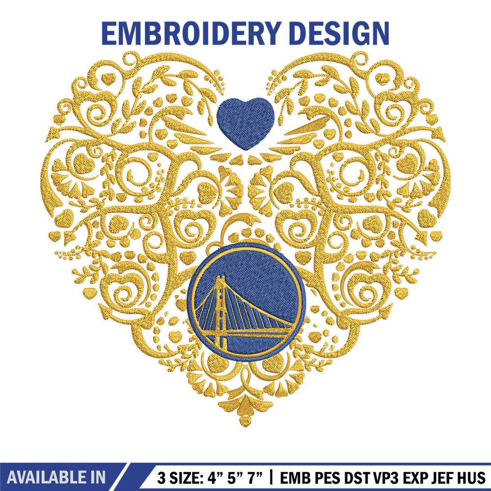 Golden State Warriors heart embroidery design, NBA embroidery,Sport embroidery, Embroidery design,Logo sport embroidery.jpg