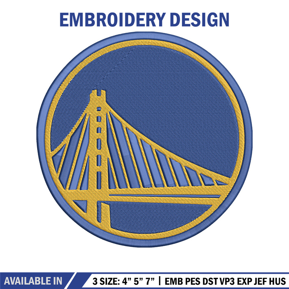 Golden State Warriors logo embroidery design, NBA embroidery,Sport embroidery, Embroidery design,Logo sport embroidery..jpg