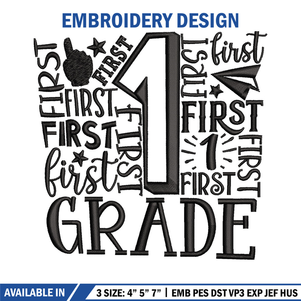 Grade 1 embroidery design, Logo embroidery, Embroidery file, Embroidery shirt, Emb design, Digital download.jpg