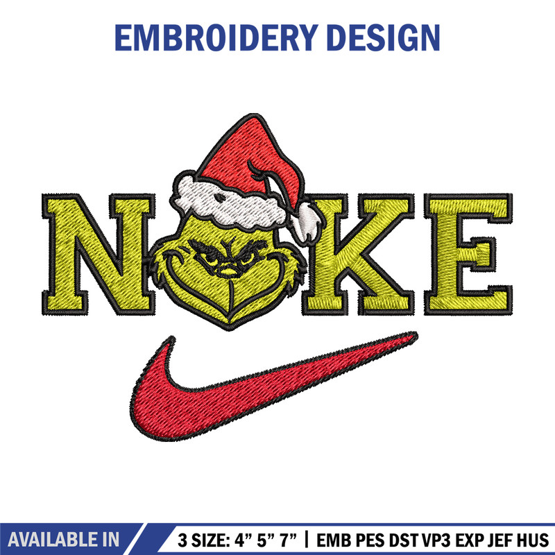 Grinch chrismas nike Embroidery Design, Nike Embroidery, Brand Embroidery, Embroidery File, Logo shirt, Digital download.jpg
