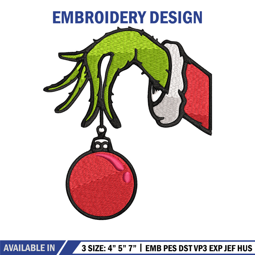 Grinch Hand Stock Illustrations Embroidery design, Grinch Embroidery, Embroidery File, Grinch design, Instant download..jpg