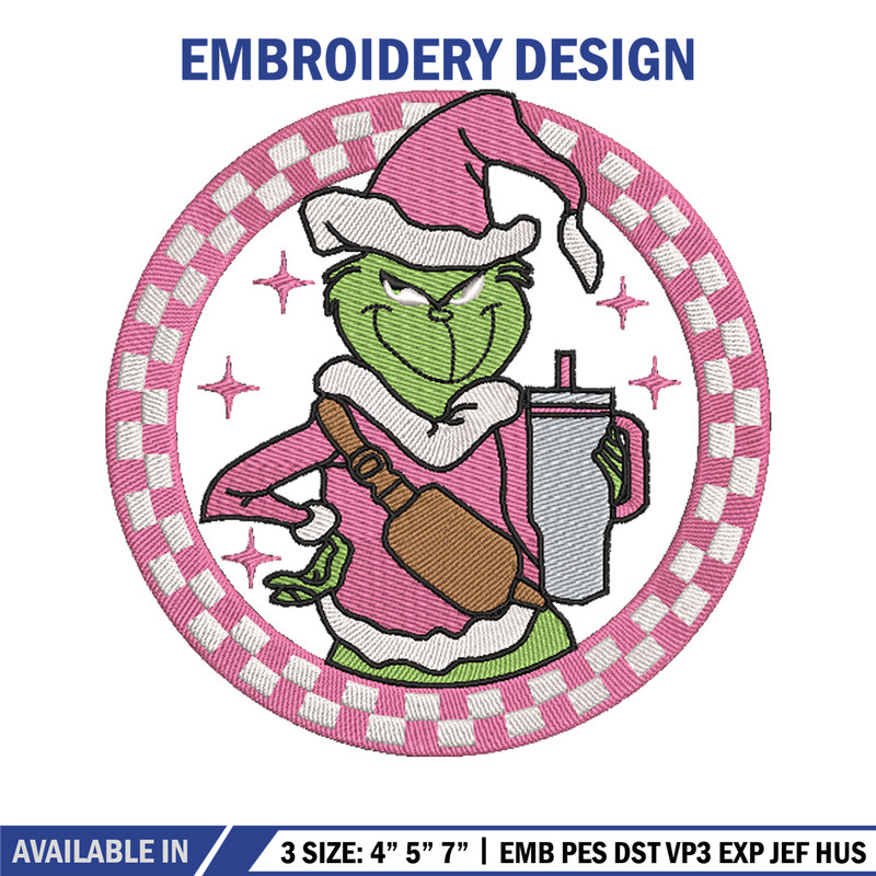 Grinch logo embroidery design, Grinch embroidery, Chrismas design,Embroidery shirt, Embroidery file, Digital download.jpg