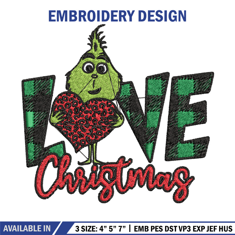 Grinch Love Christmas Embroidery design, Grinch christmas Embroidery, Grinch design, Embroidery file, Instant download..jpg