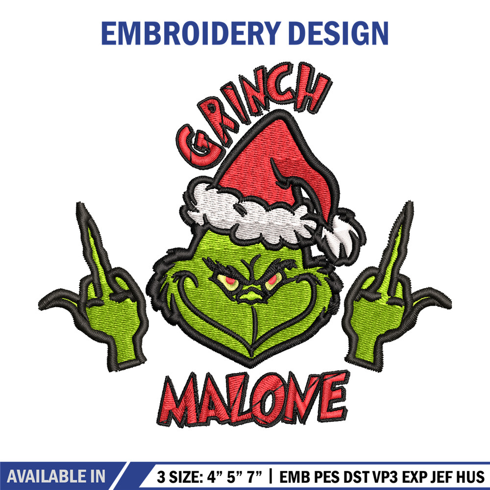 Grinch Middle Finger Embroidery design, Grinch christmas Embroidery, Embroidery File, Grinch design, Instant download..jpg