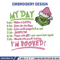 Grinch my day embroidery design,Chrismas design, Embroidery shirt, Embroidery file, Grinch embroidery, Digital download.jpg