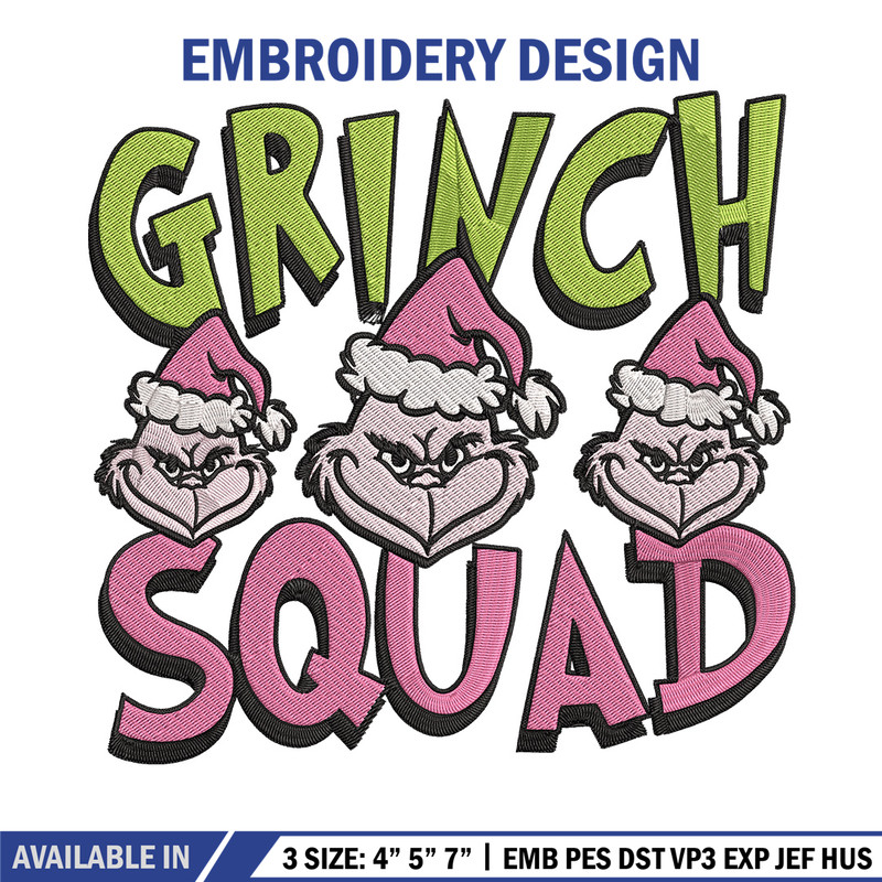 Grinch squad Embroidery Design, Grinch Embroidery, Embroidery File, Chrismas Embroidery, Anime shirt, Digital download..jpg