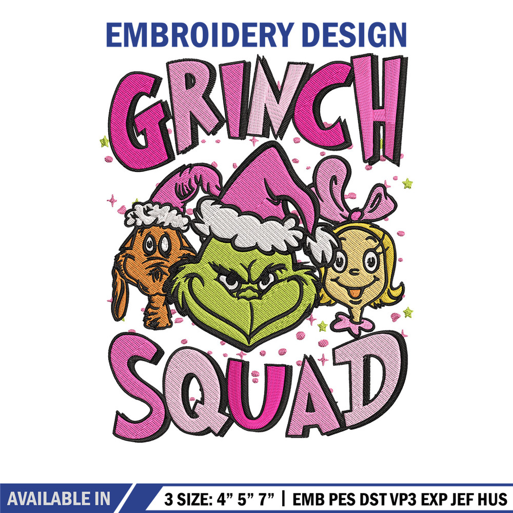 Grinch squad Embroidery Design, Grinch Embroidery, Embroidery File, Chrismas Embroidery, Anime shirt, Digital download.jpg