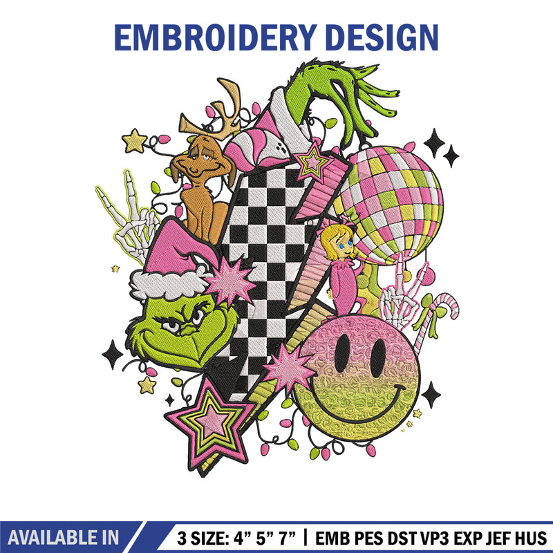 Grinch x smile icon Embroidery Design,Grinch Embroidery,Embroidery File,Chrismas Embroidery,Anime shirt,Digital download.jpg