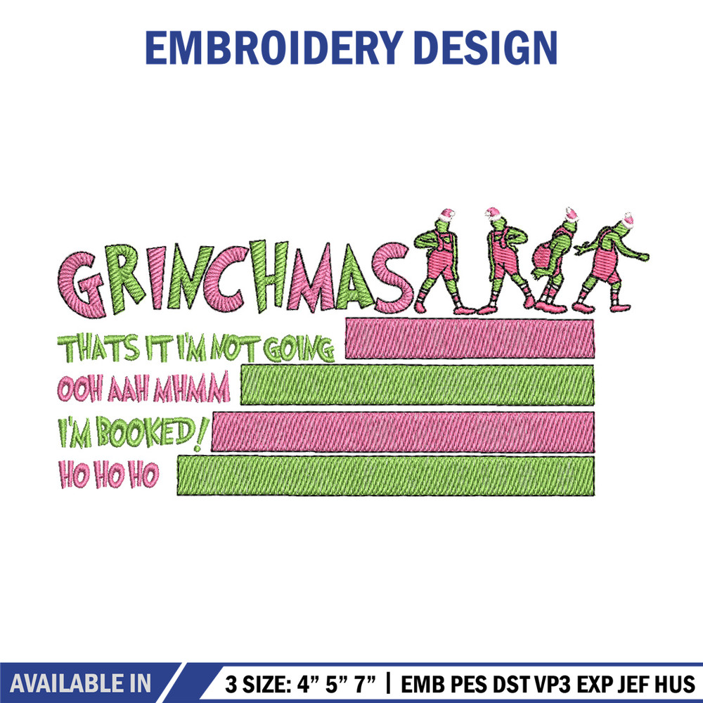 Grinchmas embroidery design, Chrismas design, Embroidery shirt, Embroidery file, Grinch embroidery, Digital download.jpg