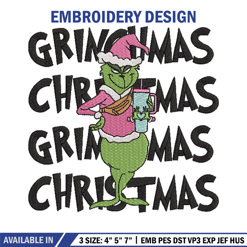 Grinchmas embroidery design, Grinch embroidery, Chrismas design, Embroidery shirt, Embroidery file, Digital download..jpg