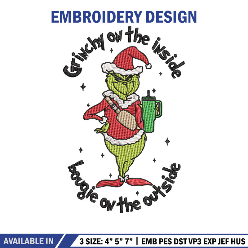 Grinchy Embroidery Design, Grinch Embroidery, Embroidery File, Chrismas Embroidery, Anime shirt, Digital download..jpg