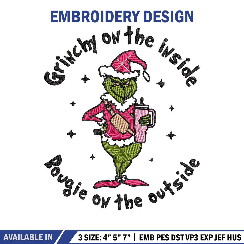 Grinchy Embroidery Design, Grinch Embroidery, Embroidery File, Chrismas Embroidery, Anime shirt, Digital download.jpg