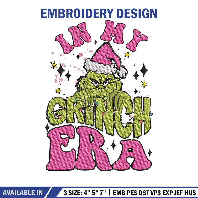 Grinchy era Embroidery Design, Grinch Embroidery, Embroidery File,Chrismas Embroidery, Anime shirt, Digital download.jpg