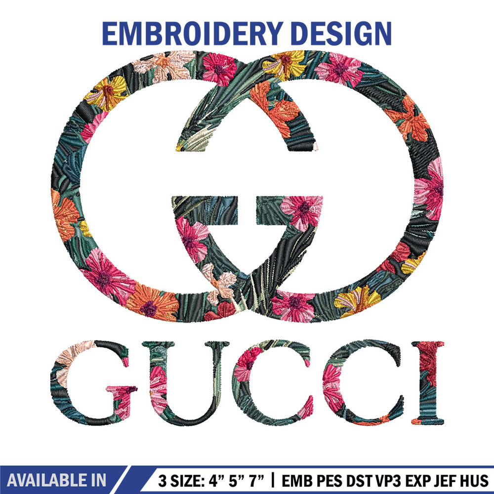 Gucci flower Embroidery Design, Gucci Embroidery, Brand Embroidery, Logo shirt, Embroidery File, Digital download.jpg