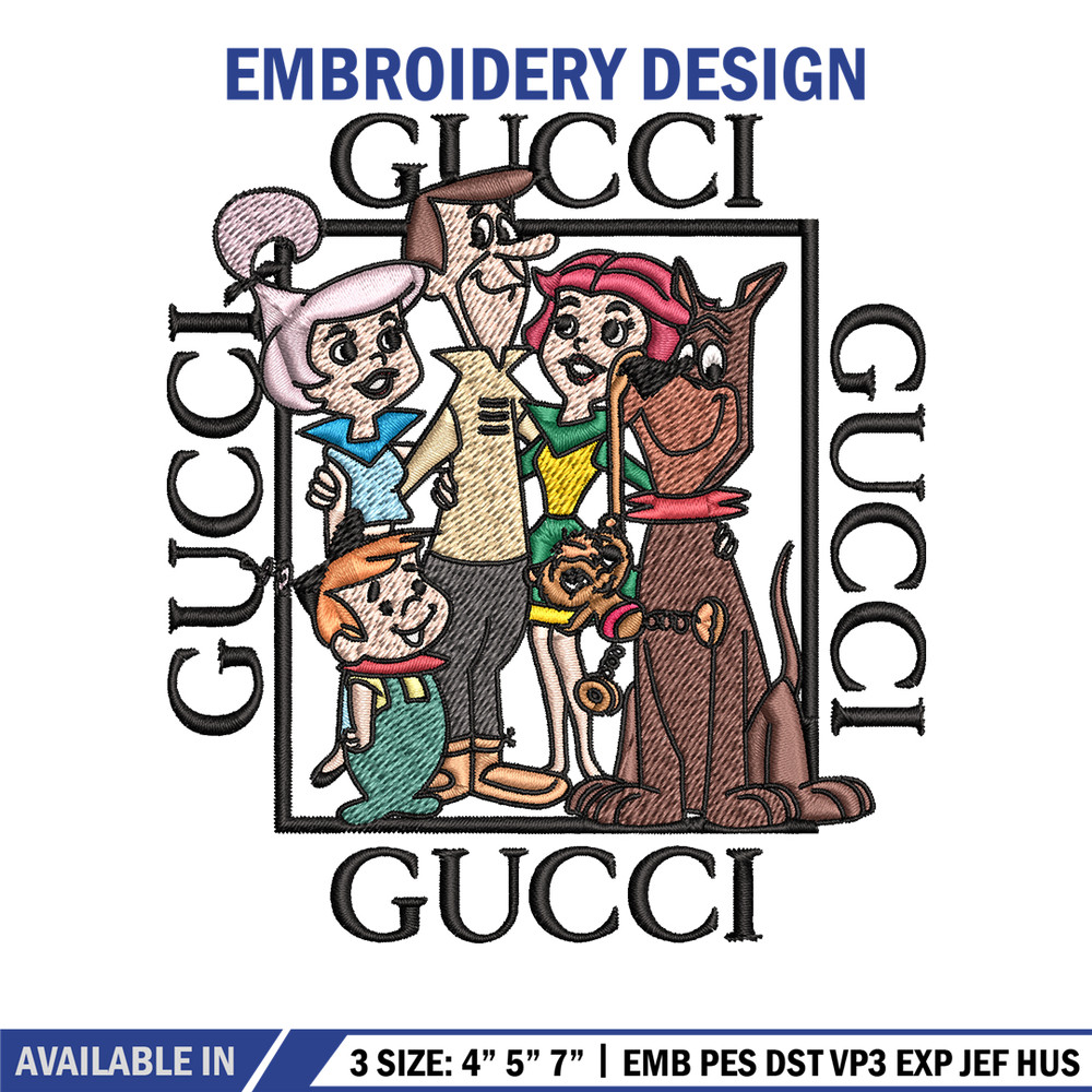Gucci Jetsons Embroidery design, Gucci Jetsons Embroidery, cartoon design, Gucci logo, Embroidery File, Instant download.jpg