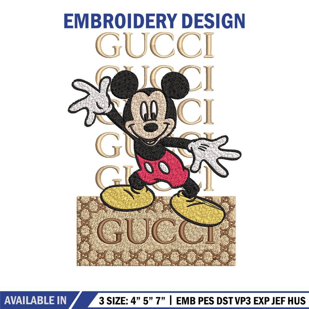 Gucci Mickey Mouse Embroidery design, Gucci Embroidery, Disney design, Embroidery File, cartoon shirt, Digital download..jpg