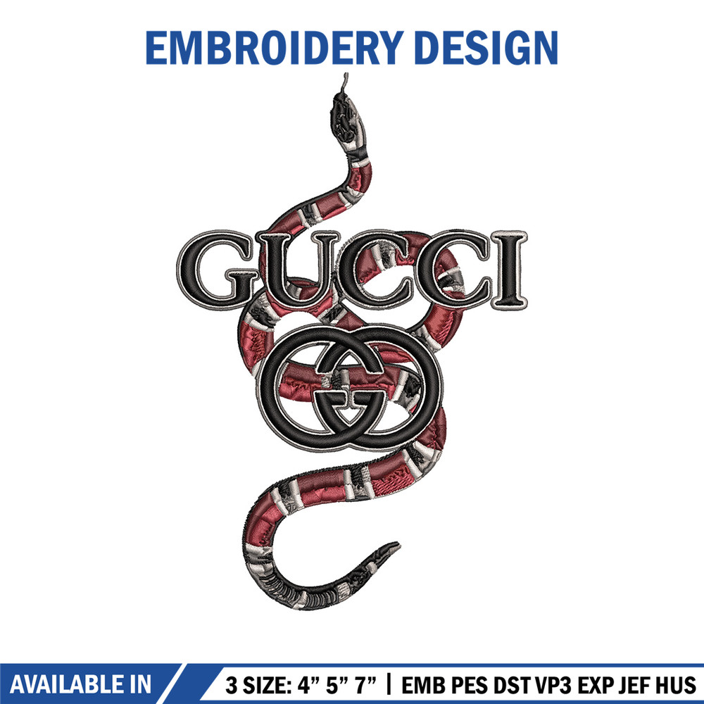 Gucci snake Embroidery Design, Gucci Embroidery, Brand Embroidery, Logo shirt, Embroidery File, Digital download 1.jpg