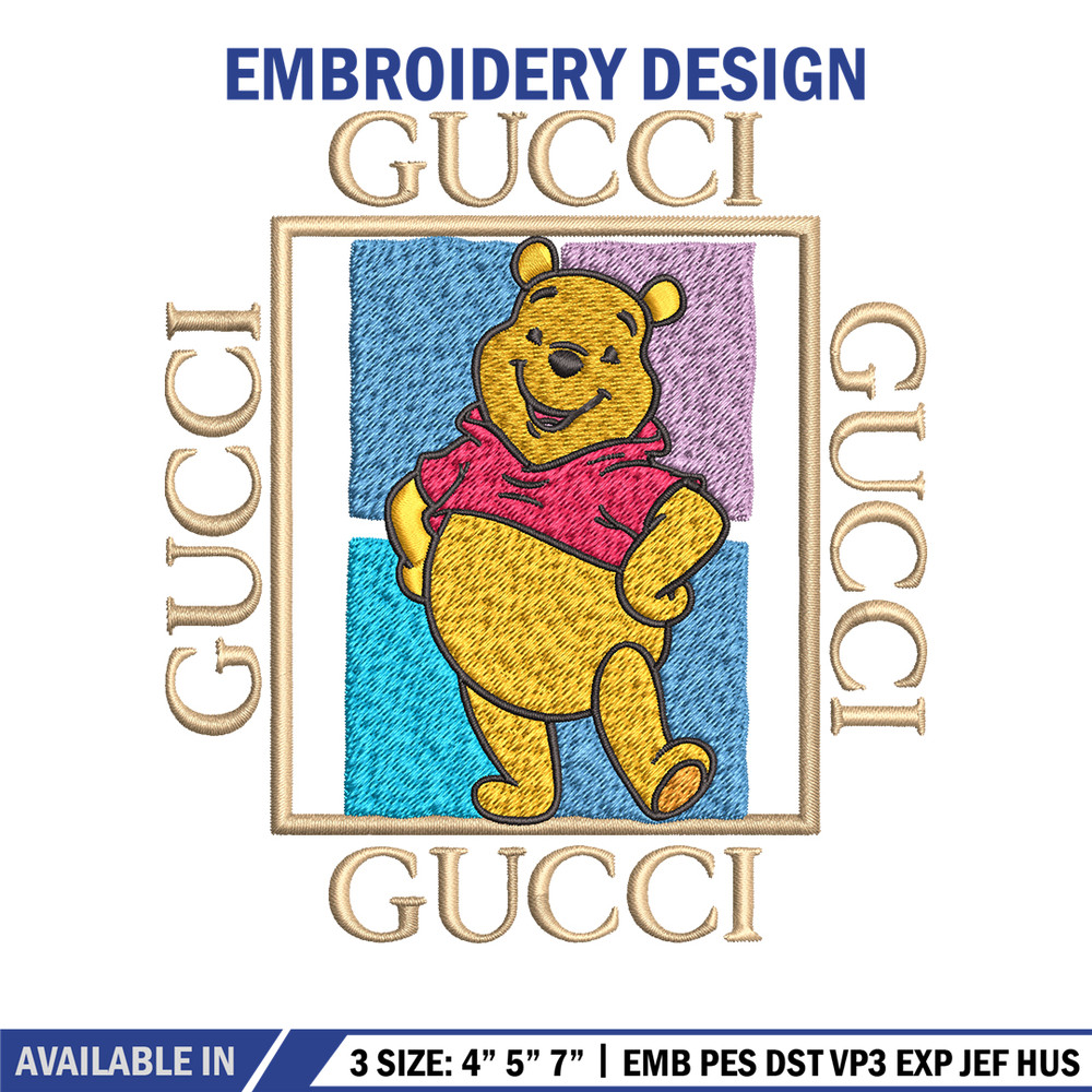 Gucci Winnie Pooh Embroidery design, Winnie Pooh Embroidery, cartoon design, Embroidery File, Digital download..jpg