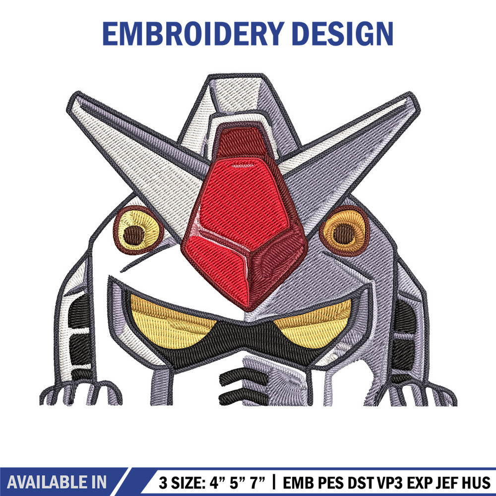 Gundam Peeker Embroidery Design, Gundam Embroidery, Embroidery File, Anime Embroidery, Anime shirt, Digital download..jpg