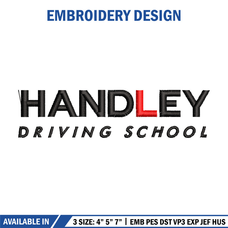 Handley Driving school logo embroidery design, logo embroidery, Embroidery file, logo design, Instant download.jpg