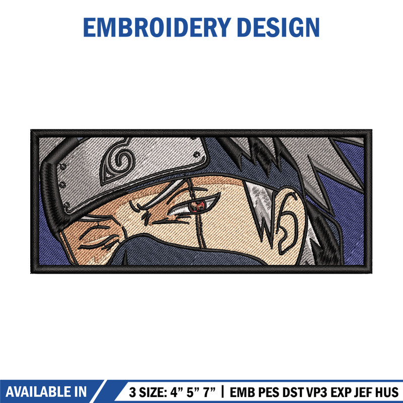 Hatake Kakashi embroidery design, Naruto embroidery, embroidery file, anime design, anime shirt, Digital download.jpg