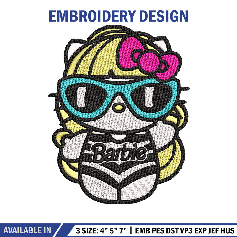 Hello Kitty Barbie Embroidery design, Hello Kitty Barbie Embroidery, logo design, Embroidery File, Digital download..jpg