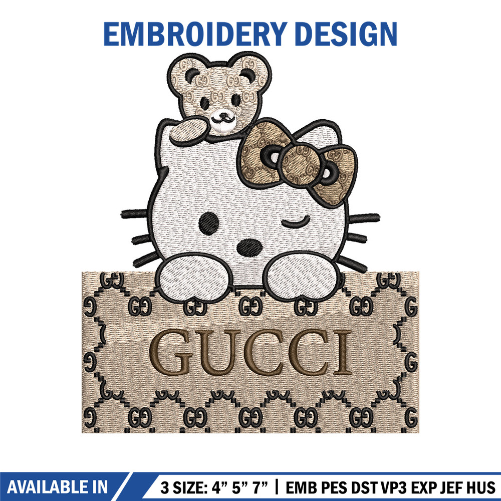 Hello kitty gucci Embroidery Design, Gucci Embroidery, Embroidery File, Logo shirt, Sport Embroidery, Digital download. 1.jpg