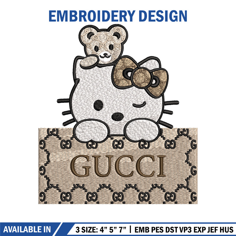 Hello kitty gucci Embroidery Design, Gucci Embroidery, Embroidery File, Logo shirt, Sport Embroidery, Digital download. 1.jpg