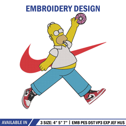 homer simpson embroidery design, simpson embroidery, embroidery file, anime embroidery, nike shirt, embroidery design