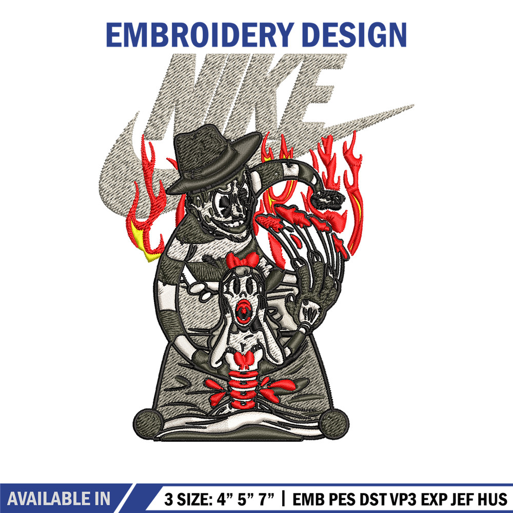 Horror cartoon Nike Embroidery design, cartoon Embroidery, Nike design, Embroidery file, logo shirt, Instant download..jpg