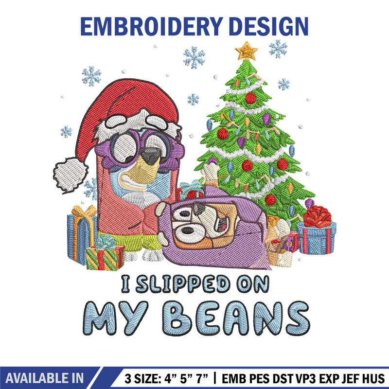 I Slipped On My Beans Embroidery Design, Bluey Embroidery, Embroidery File, Chrismas Embroidery, Anime shirt.jpg