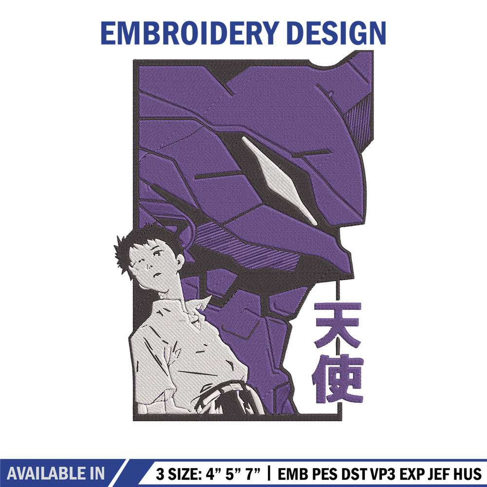 Ikari Shinji Embroidery Design, Evangelion Embroidery, Embroidery File, Anime Embroidery, Anime shirt, Digital download..jpg