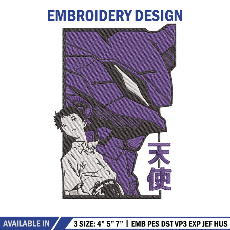 Ikari Shinji Embroidery Design, Evangelion Embroidery, Embroidery File, Anime Embroidery, Anime shirt, Digital download.jpg