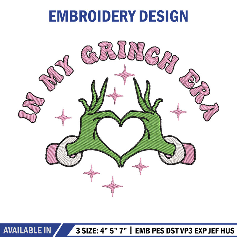In my Grinch era embroidery design, Grinch embroidery, Chrismas design,Embroidery shirt,Embroidery file,Digital download.jpg