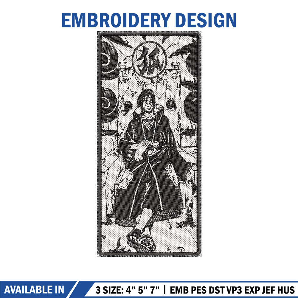 Itachi black embroidery design, Naruto embroidery, Anime design, Embroidery file, Embroidery shirt, Digital download.jpg